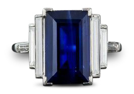 sapphire emerald art deco diamond ring