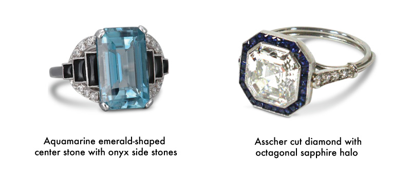 typical art deco engagemet rings