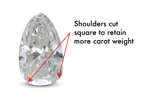 pear shape diamond square shoulders