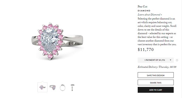 Cardi Bs Pear Cut Diamond Engagement Ring