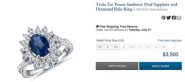 14 Kate Middletons Engagement Ring Blue Nile Copy Zac Posen