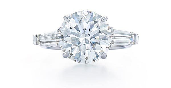 Miranda Kerrs Round Brilliant with Tapered Baguettes Engagement Ring