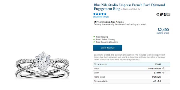 Sophie Turners Engagement Ring Blue Nile