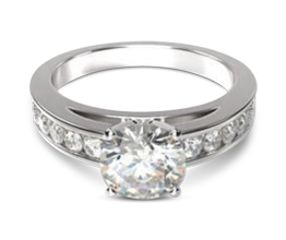 Cathedral Channel Set Diamond Engagement Ring