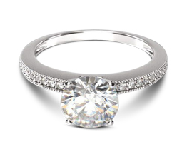 Pavé And Milgrain Diamond Engagement Ring