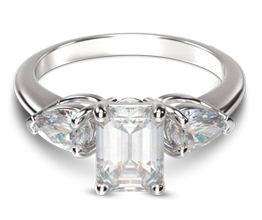 Three Stone Pear Diamond Engagement Ring