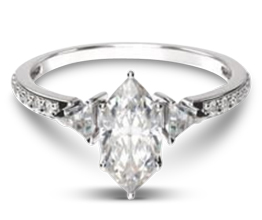 Triangular Three Stone Diamond Engagement Ring