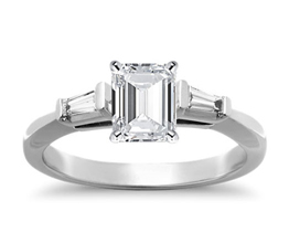 Tapered Baguette Diamond Engagement Ring