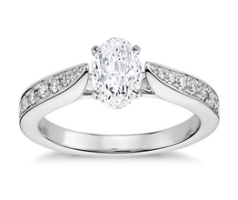 Cathedral Pavé Diamond Engagement Ring