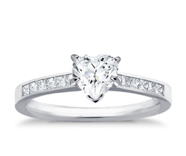 Channel Set Princess Cut Diamond Engagement Ring