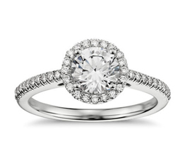 Classic Halo Diamond Engagement Ring