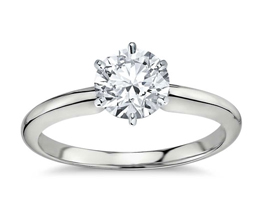 Classic six prong diamond engagement ring