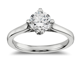 East-West Solitaire Engagement Ring