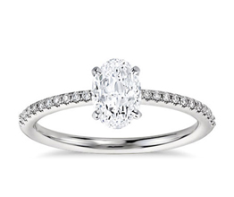 Petite Micropavé Diamond Engagement Ring