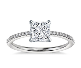 Petite Micropavé Diamond Engagement Ring