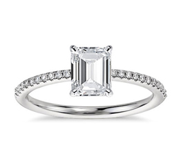 Petite Micropavé Diamond Engagement Ring