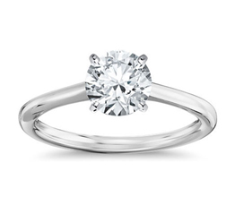 Petite Solitaire Four Prong Round Engagement Ring