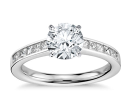 Princess Cut Channel Set Diamond Engagement Ring