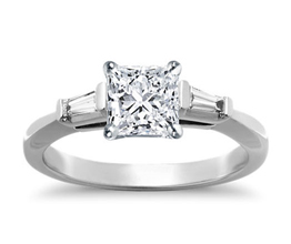 Tapered Baguette Diamond Engagement Ring