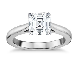 Tapered Cathedral Solitaire Engagement Ring