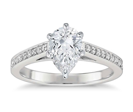 Cathedral Pavé Diamond Engagement Ring