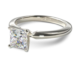 Comfort fit princess cut diamond solitaire engagement ring