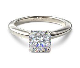 Comfort fit solitaire radiant cut engagement ring