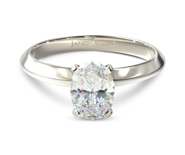 Knife edge oval diamond solitaire diamond engagement ring