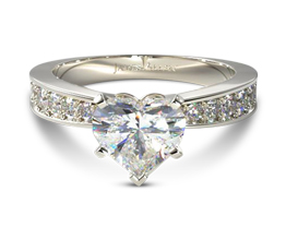 Perfect pavé heart diamond engagement ring