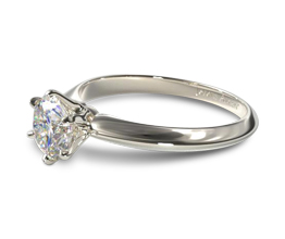 Six prong knife edge engagement ring