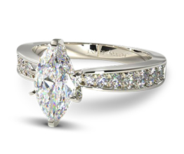 Perfect pavé marquise diamond engagement ring