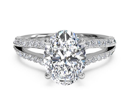 Double French-Set Diamond ‘V’ Engagement Ring With Surprise Diamonds