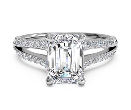 Double French-Set Diamond ‘V’ Engagement Ring With Surprise Diamonds