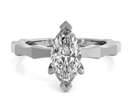 Octagon Solitaire Marquise Diamond Engagement Ring