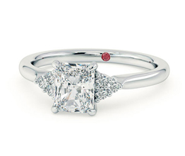 ‘Divinity’ radiant engagement ring with side stones