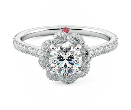 ‘Entwine’ halo diamond engagement ring