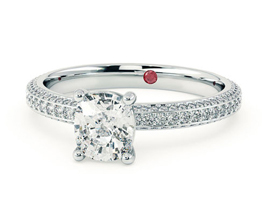 ‘Halcyon’ cushion cut diamond engagement ring