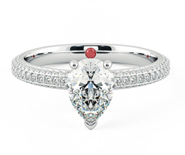 Halcyon pavé pear diamond engagement ring