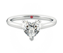 ‘Hope’ three prong heart solitaire engagement ring