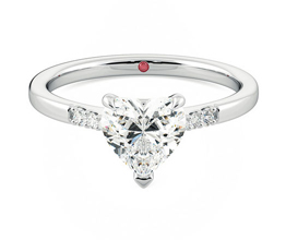 ‘Lissome’ heart side stone diamond ring