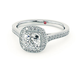 ‘Talisman’ cushion cut diamond engagement ring