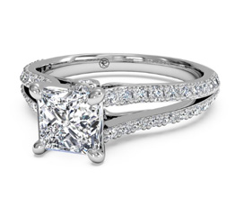 Split band pavé engagement ring