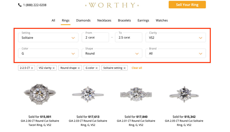 worthy recently sold diamond rings