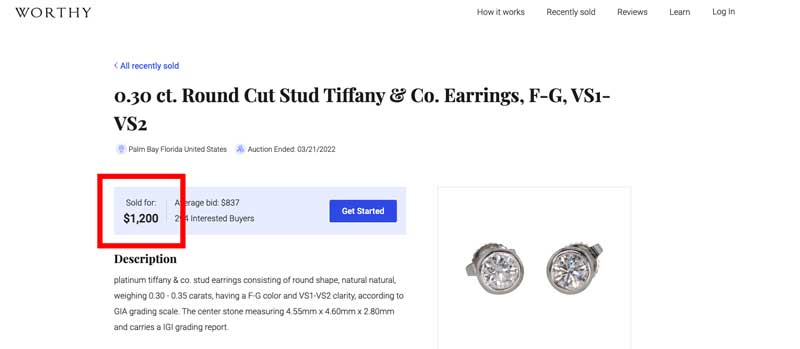 tiffany and co resale price