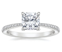 ‘Elena’ Cushion Cut Pavé Diamond Ring