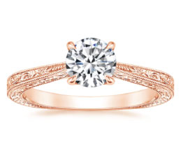 ‘Elsie’ Hand-engraved Rose Gold Diamond Ring