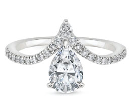 ‘Nouveau’ White Gold Pear Engagement Ring