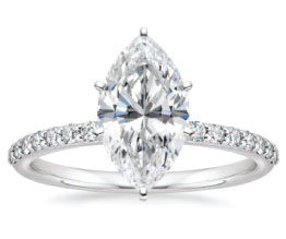 ‘Petite’ Shared Prong Marquise Solitaire