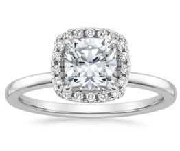 ‘Vienna’ Cushion Cut Halo Diamond Ring