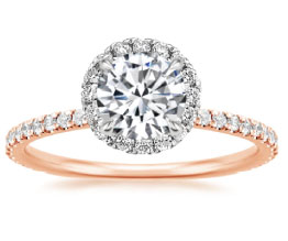 ‘Waverley’ rose gold halo engagement ring